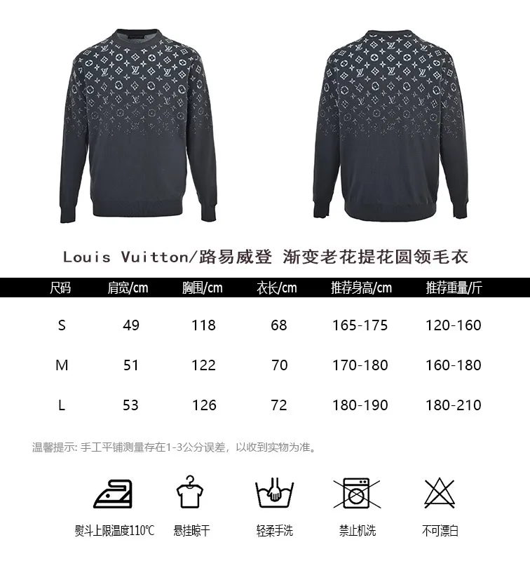 Louis Vuitton/Louis Vuitton gradient old flower jacquard crew neck sweater